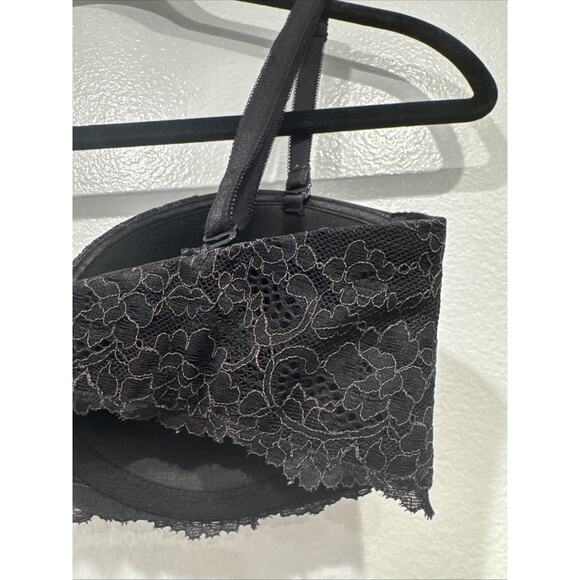 Victoria’s Secret Dream Angels Multi Way Bra 32D Black Lace Underwire Strapless - Picture 4 of 7